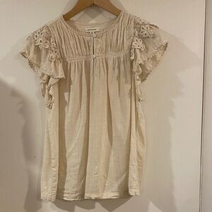Max Studio Cream Lace Sleeve Blouse